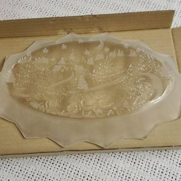 Mikasa Etched Graphic Silent Night Oval Sweet 12" Dish Plate - Picture 6 of 8